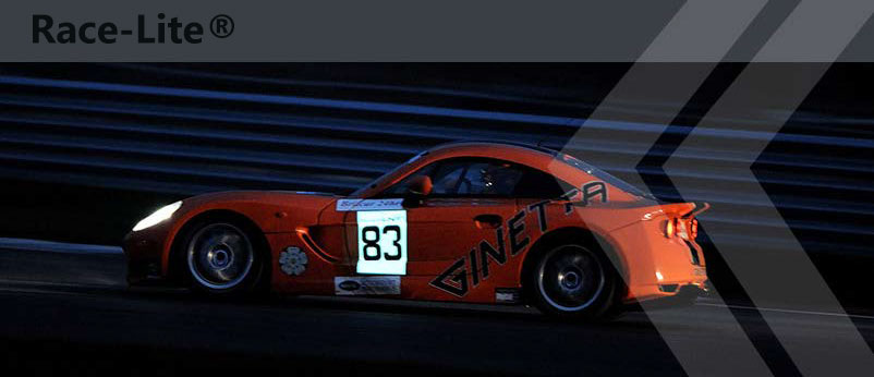 EL Racing door panel on a racing vehicle