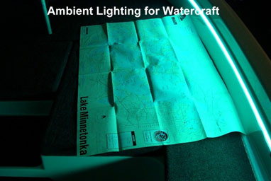 paper lit up with outdoor strip light